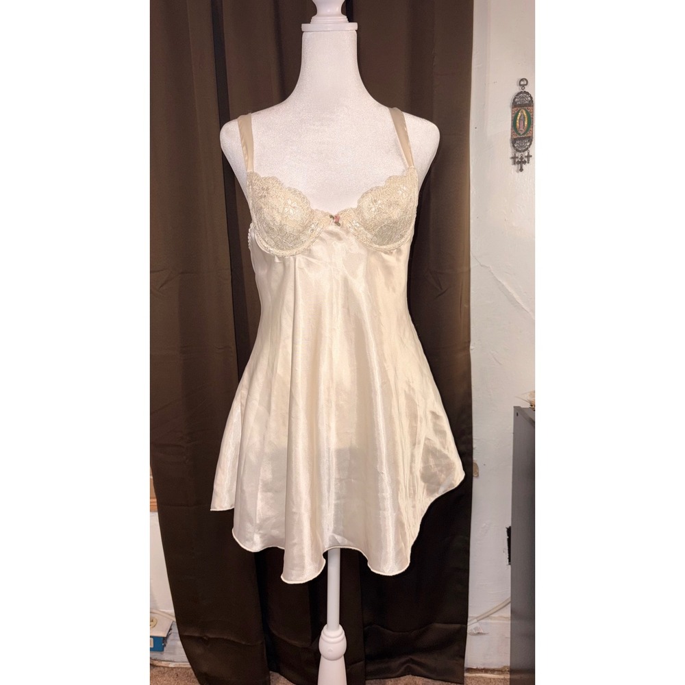 Babydoll Slip Dress Y2K Cottagecore Lingerie Sleepwear Satin Chemise Nightgown